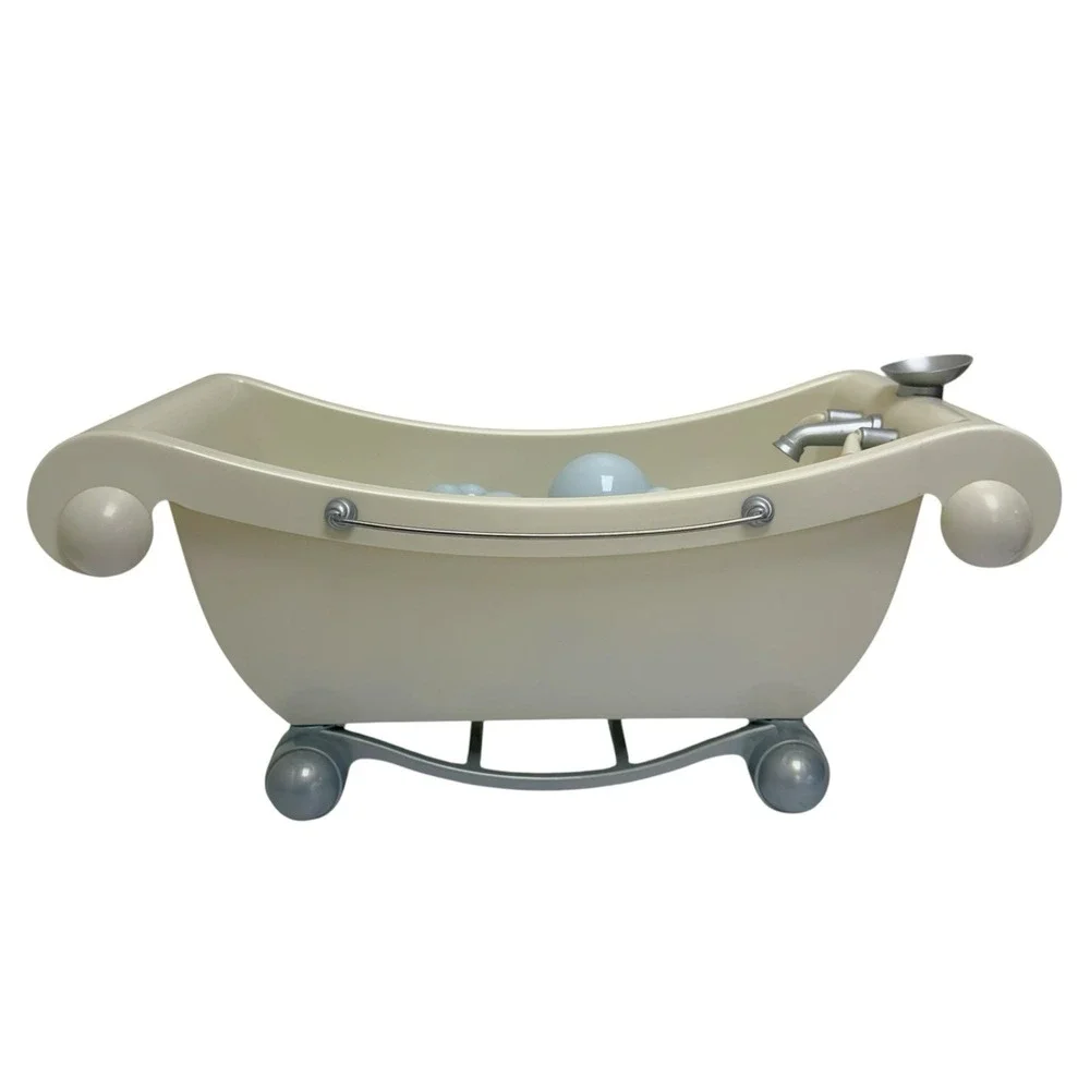 American‎ Girl Doll White & Silver Bathtub Retired with 12 Bubbles - CUTE!